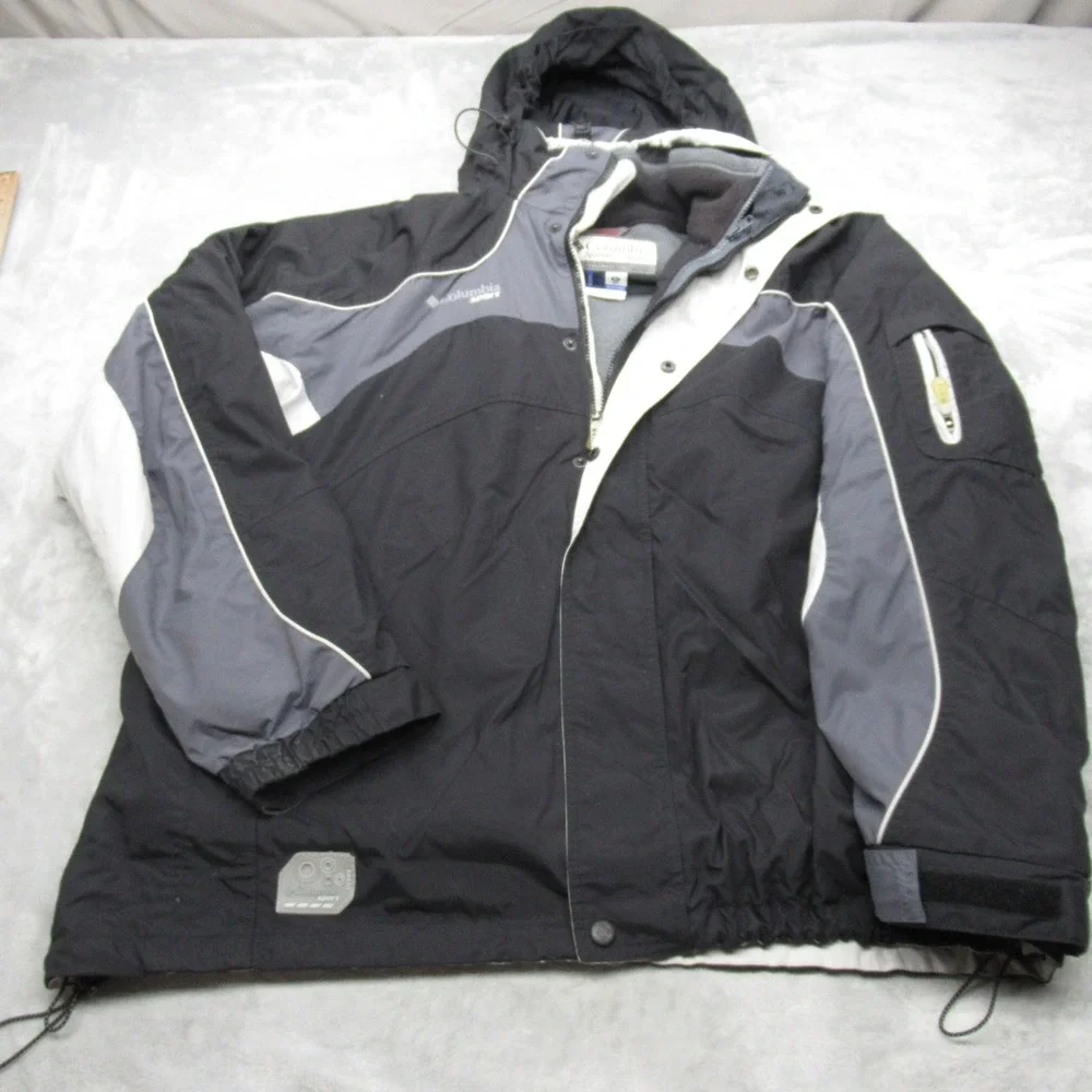 Columbia Jacket Mens XL Black Interchange Vertex Removable Liner Waterproof 3in1